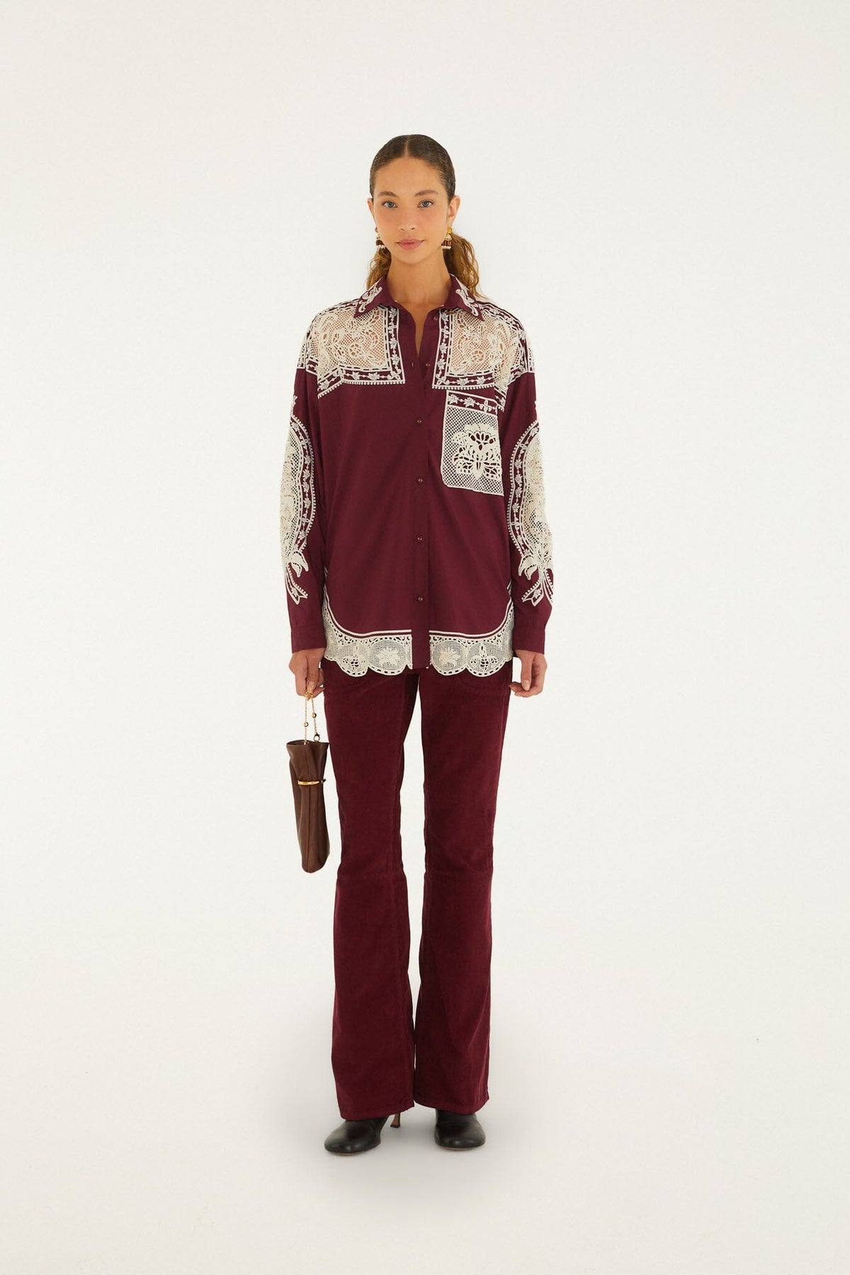 Studded Corduroy Velvet Trousers