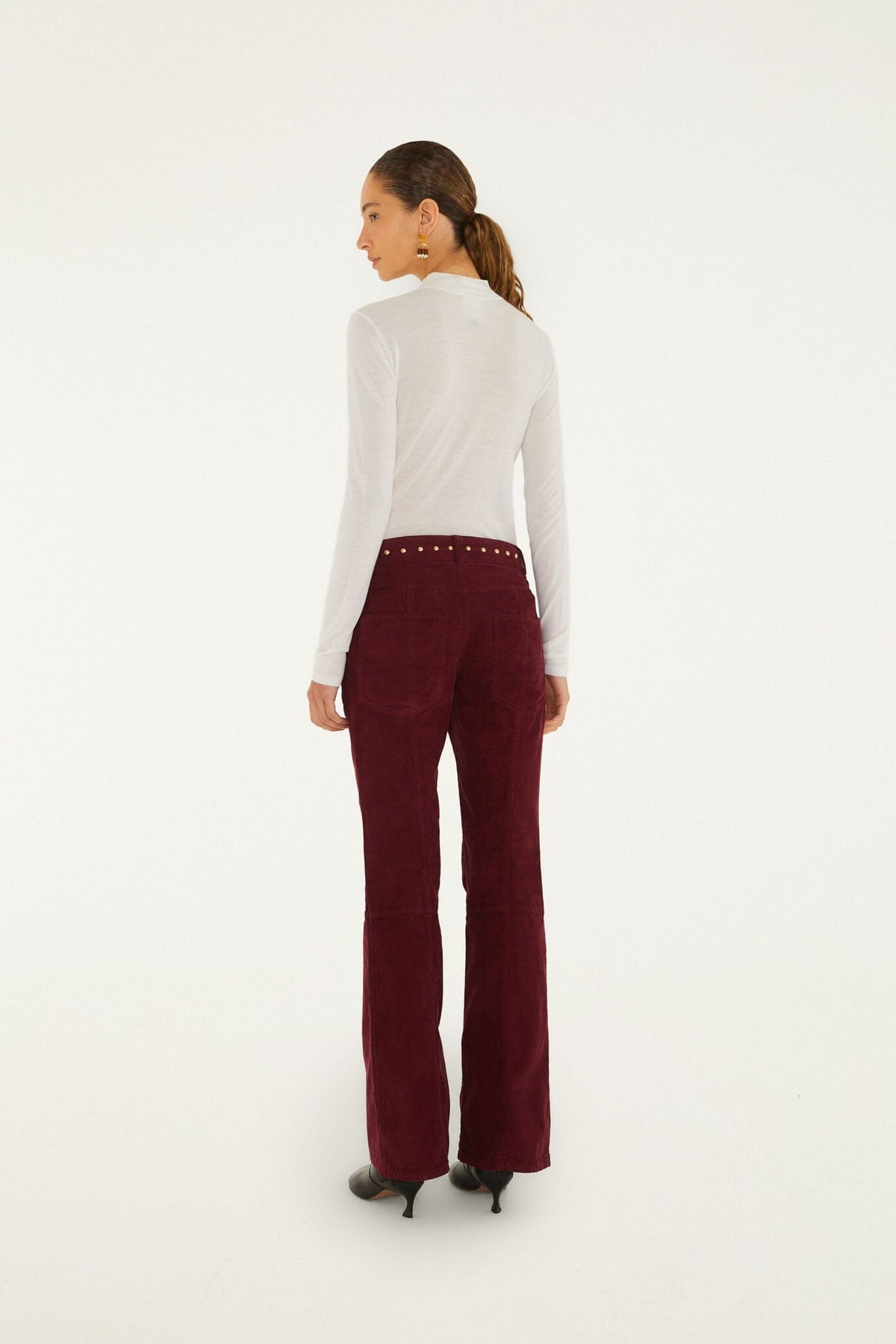 Studded Corduroy Velvet Trousers