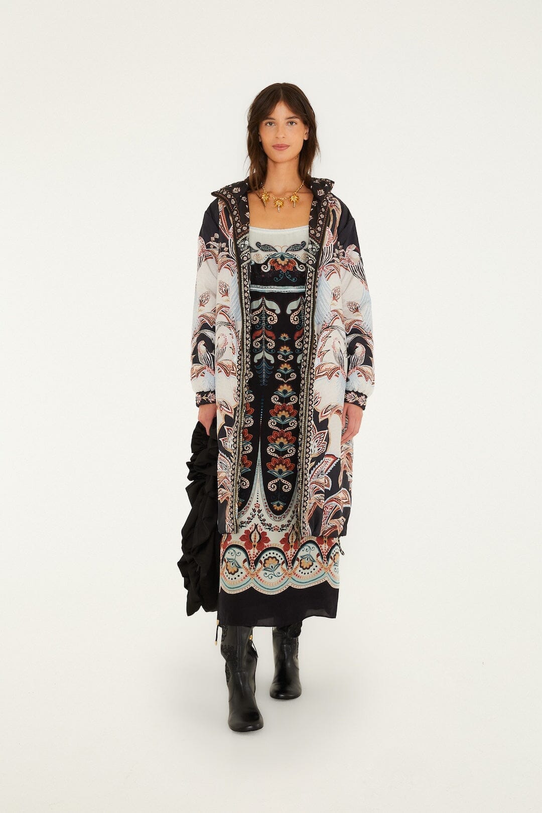 Tapestry Dream Reversible Midi Puffer Jacket