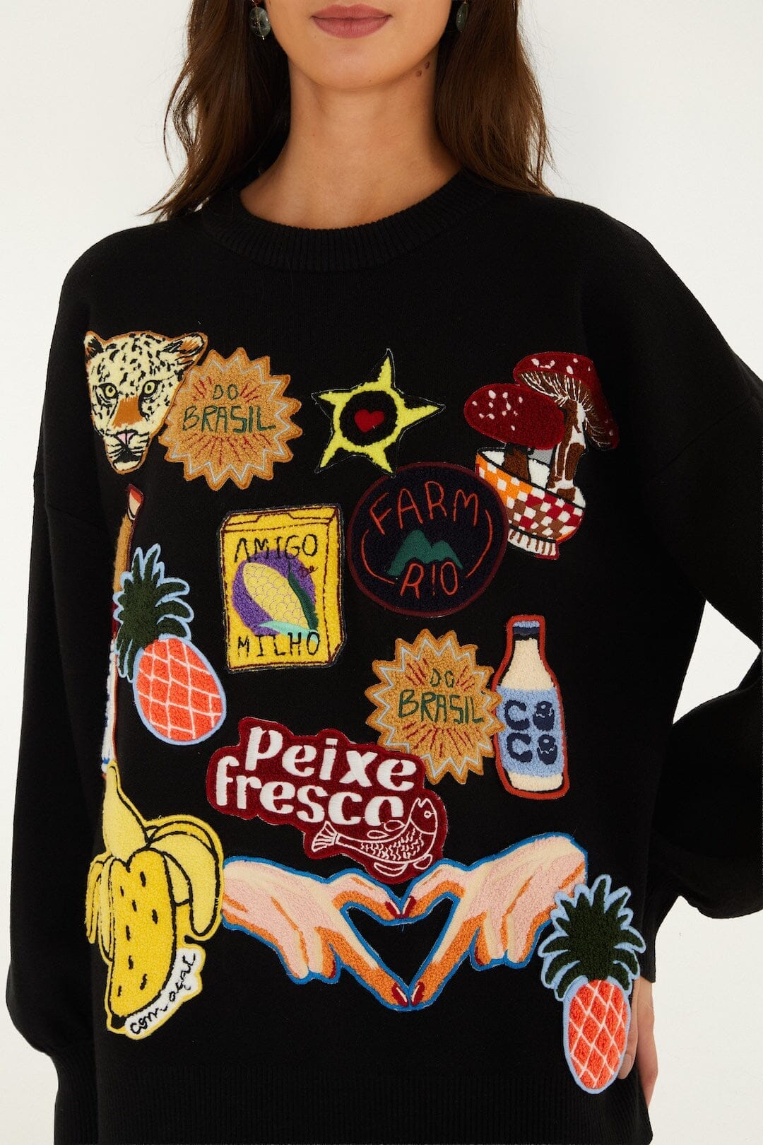 Tropical Patch Knit Sweater