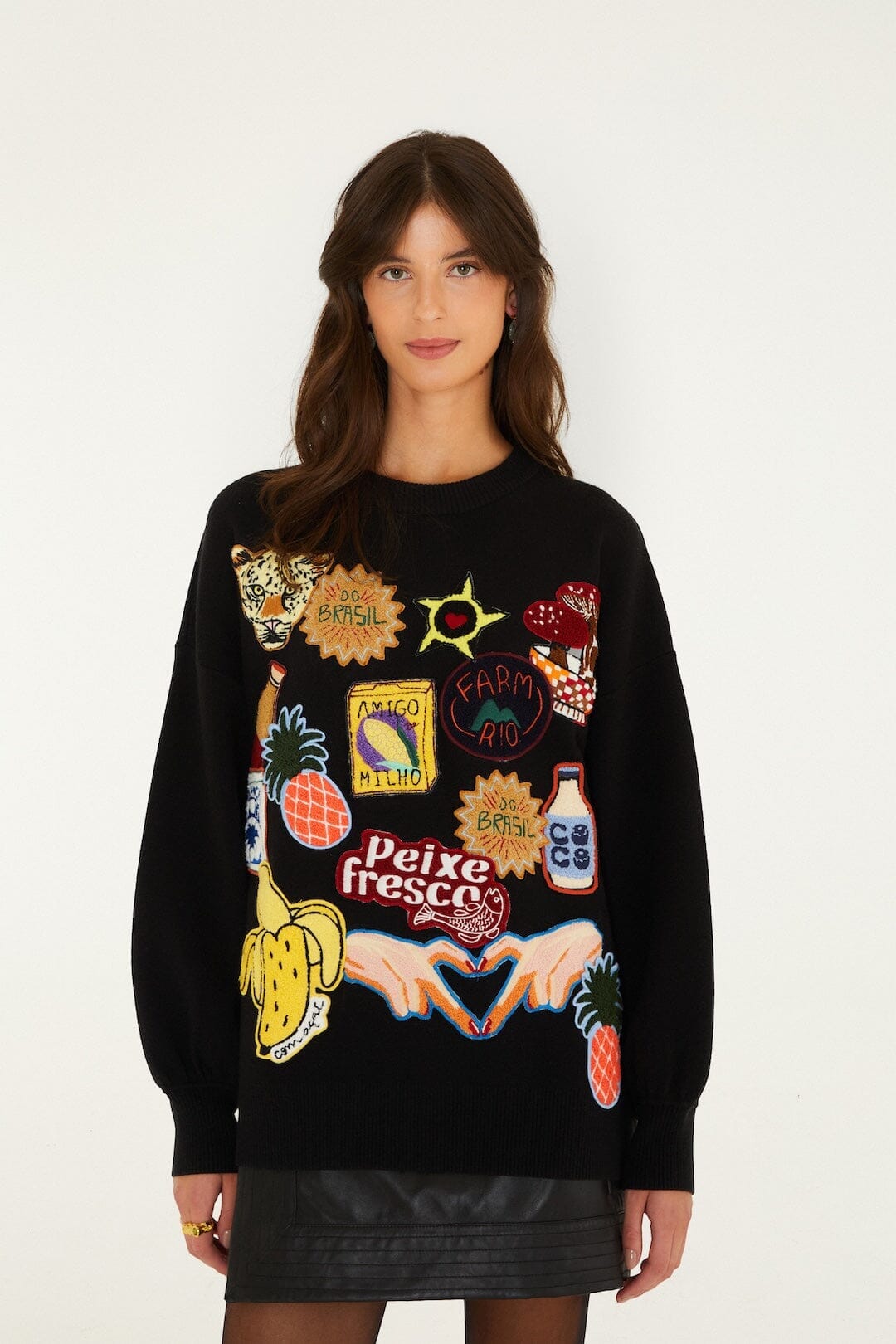 Tropical Patch Knit Sweater