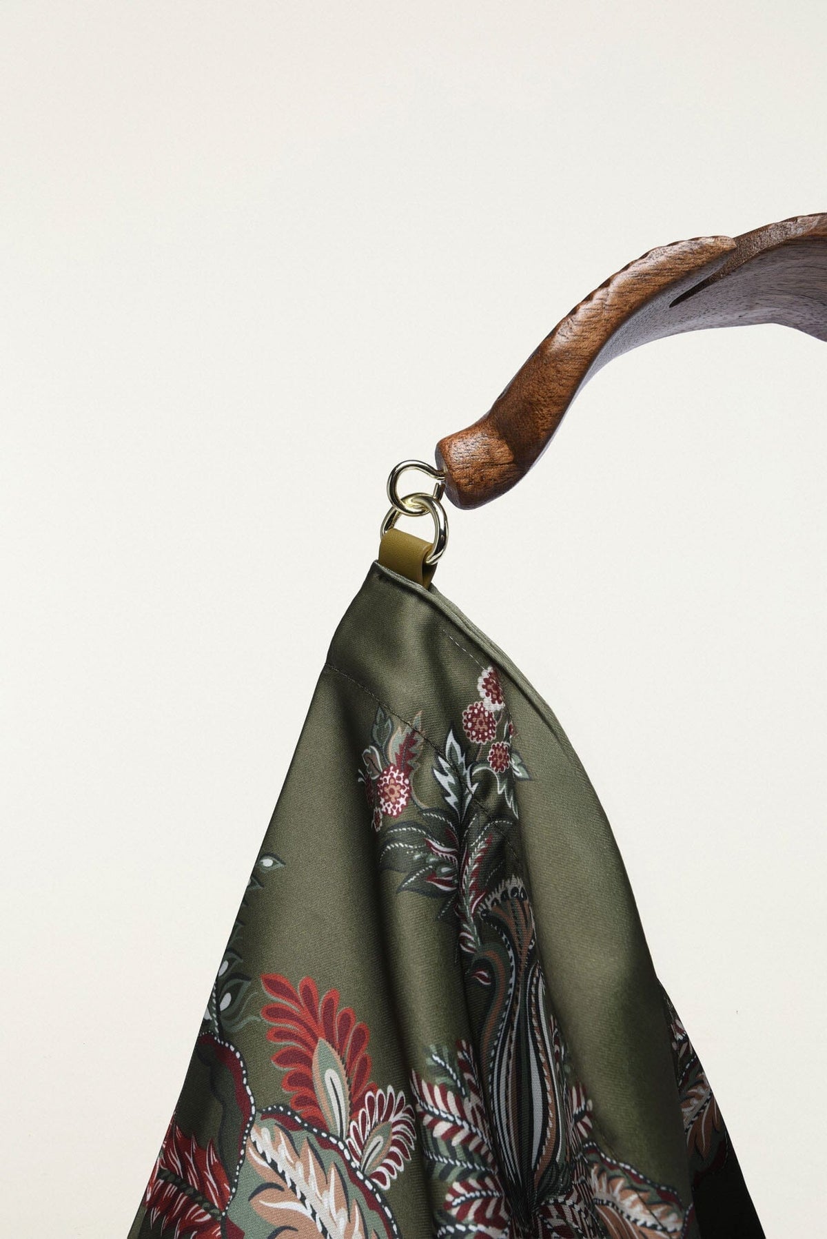Wood Handle Large Scarf Bag