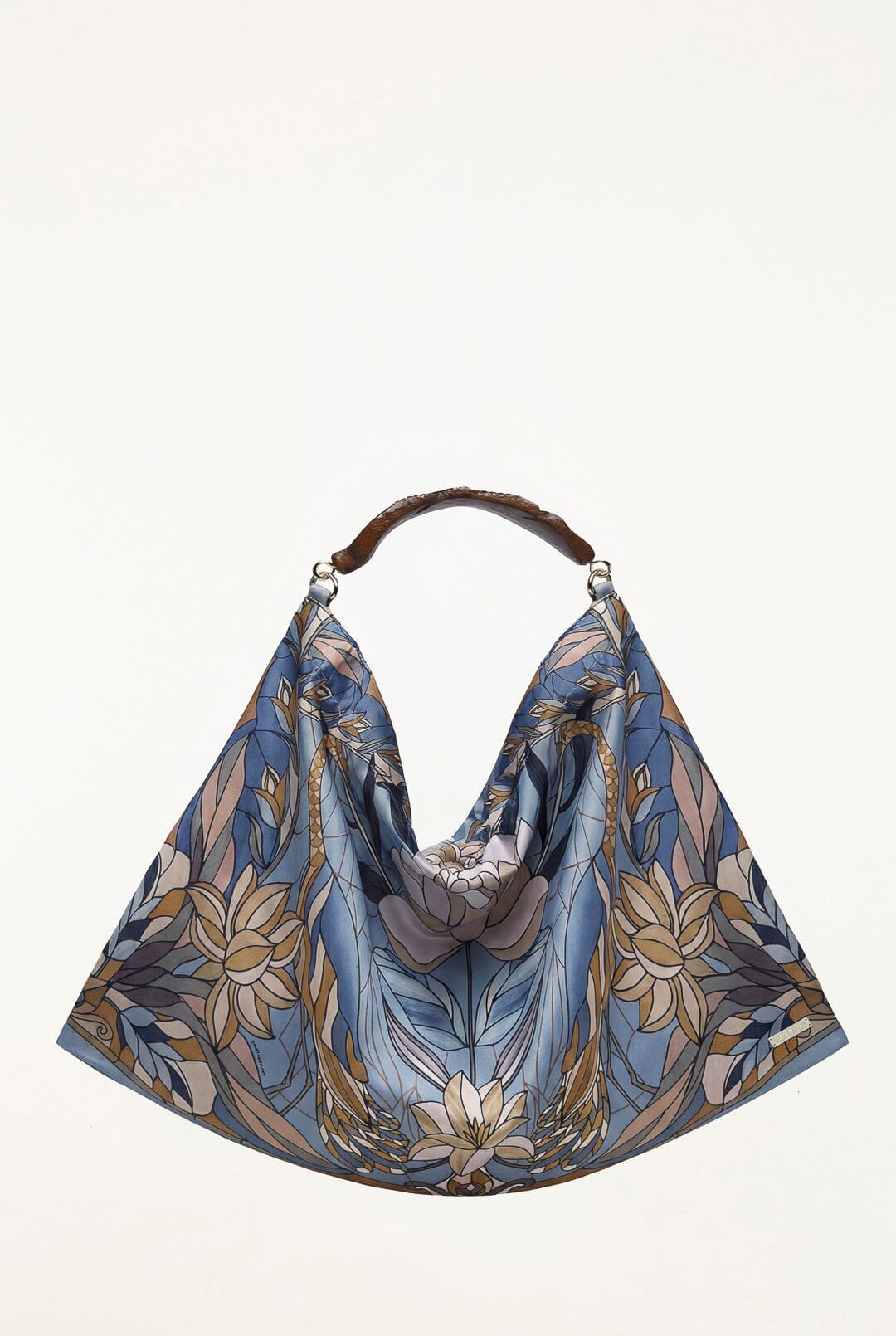 Wood Handle Large Scarf Bag