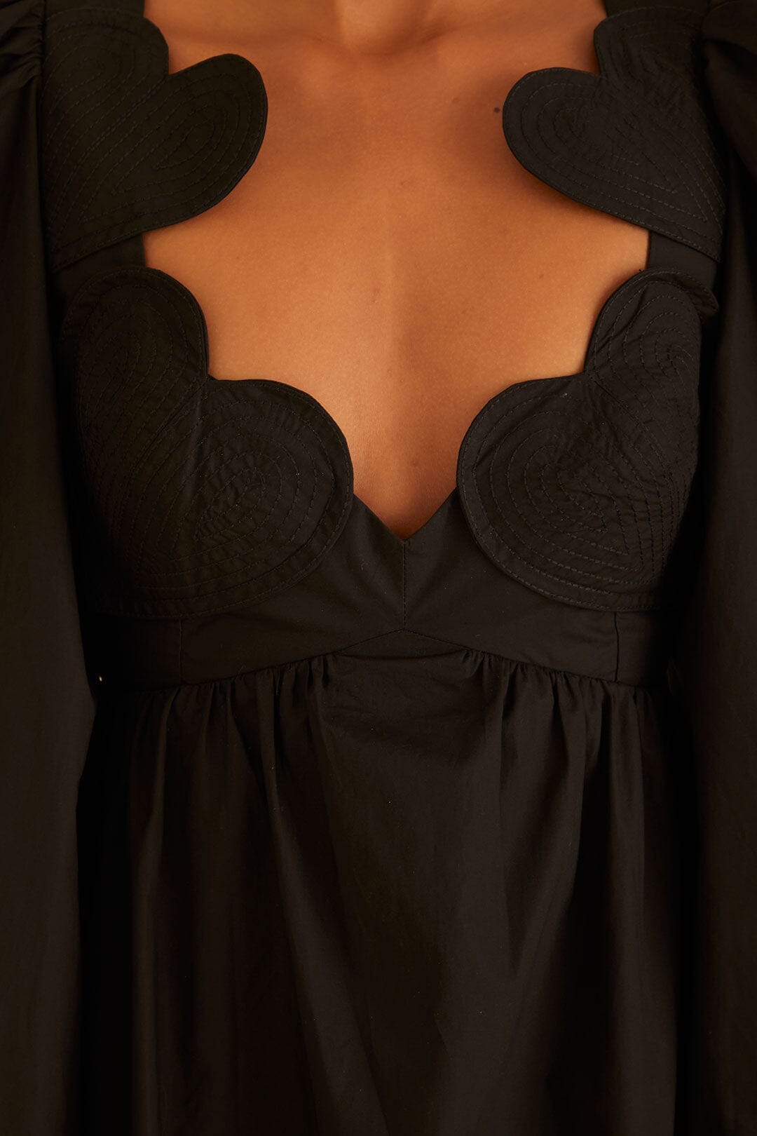 Black Heart Shaped Neckline Mini Dress