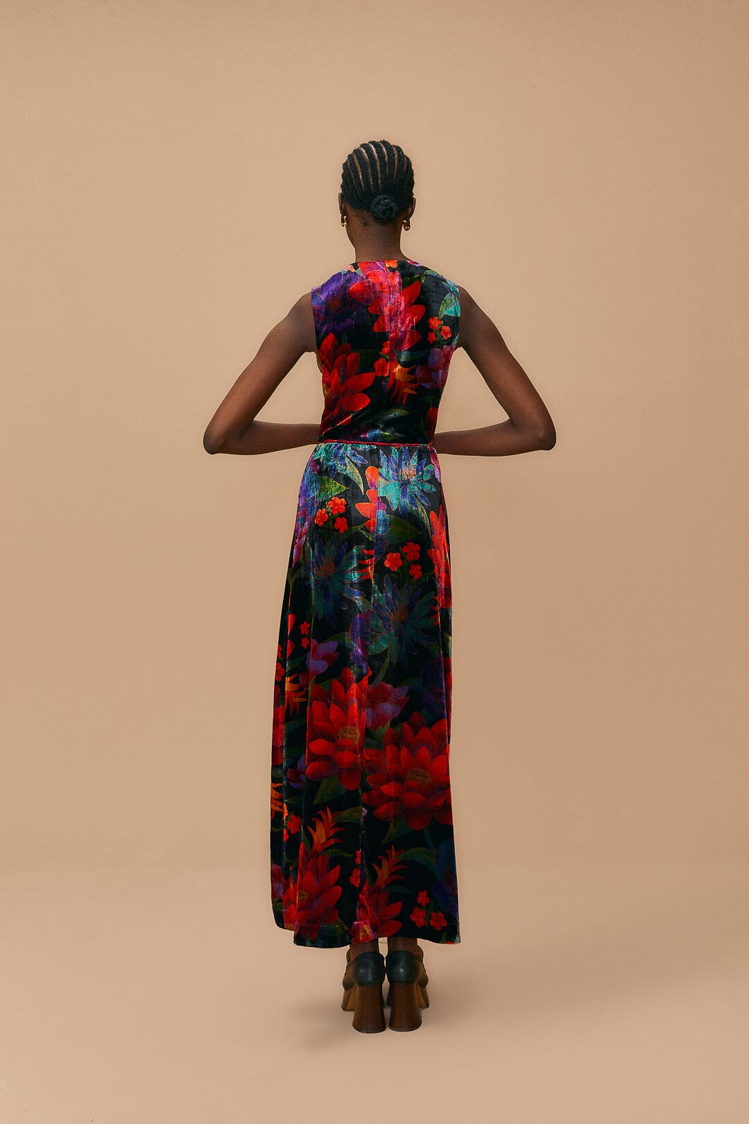 Black Flower Season Maxi Wrap Dress