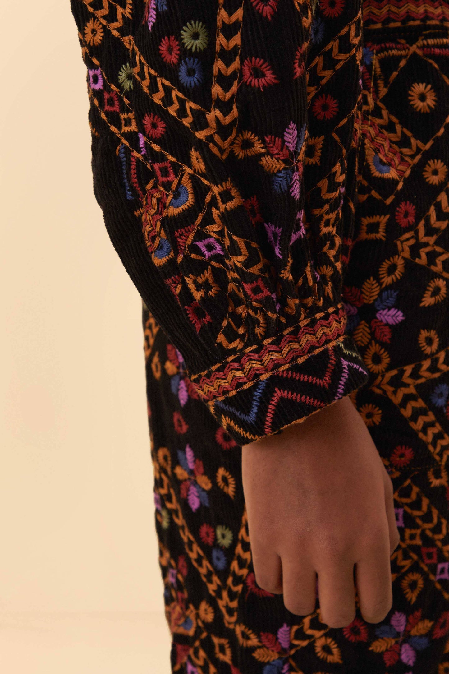 Embroidered Long Sleeve Jumpsuit