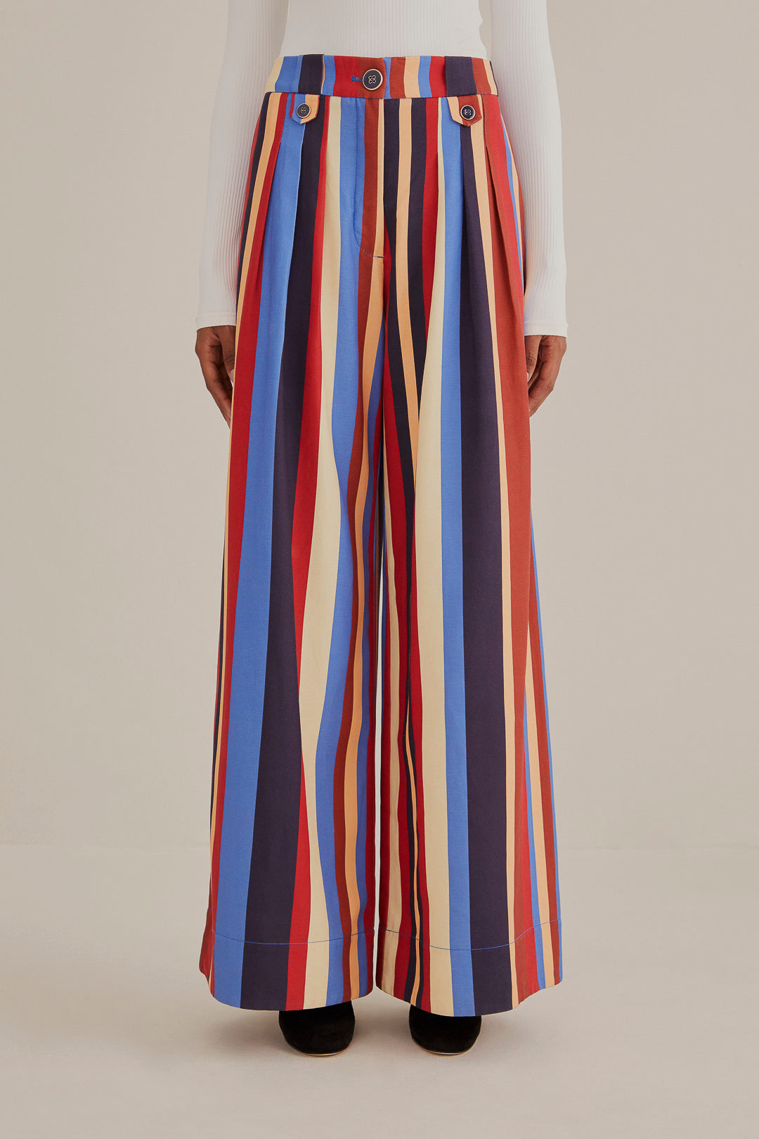 Multicolor Winter Stripes Tailored Pants