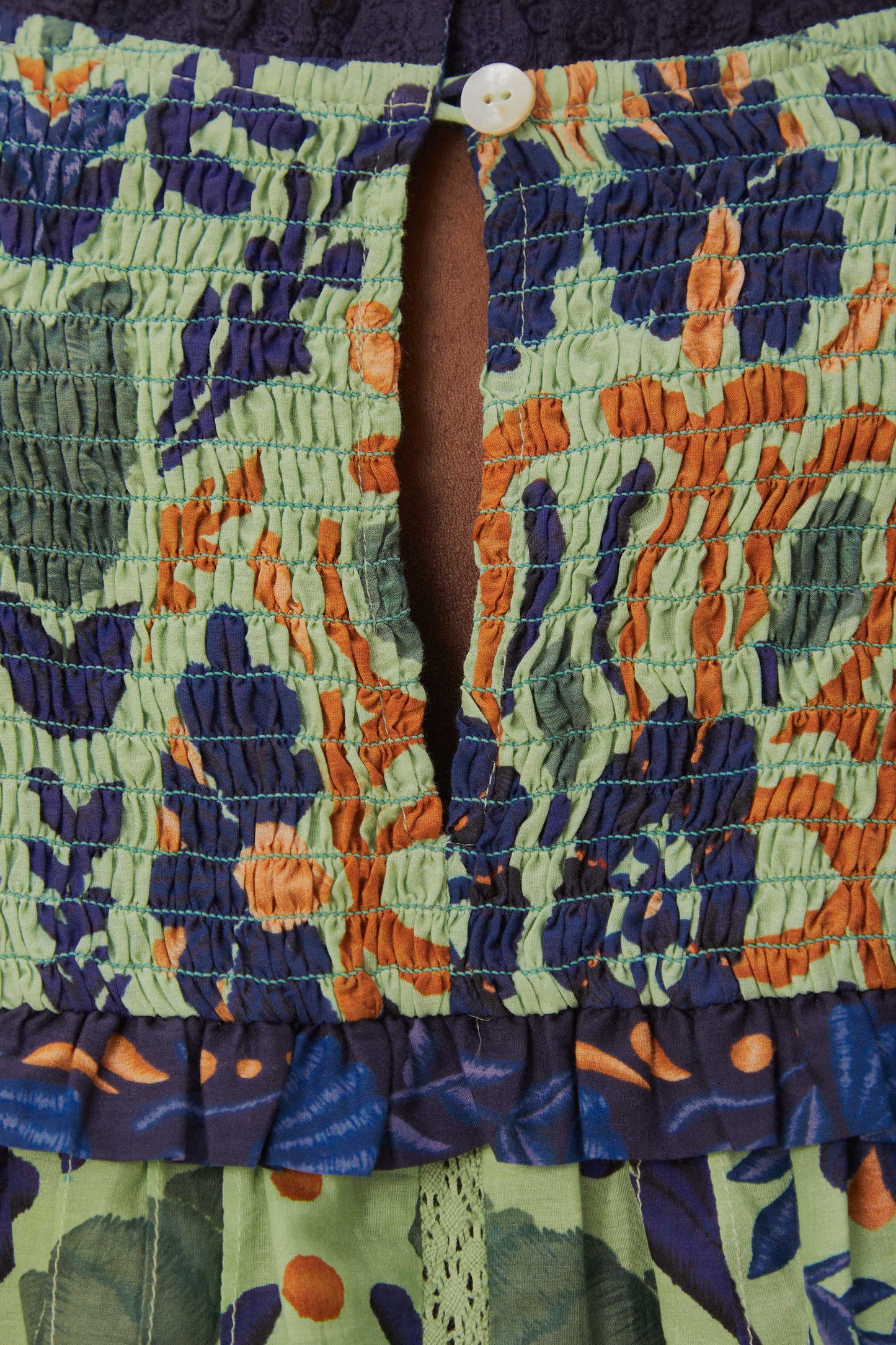 Ocean Tapestry Green Sleeveless Blouse