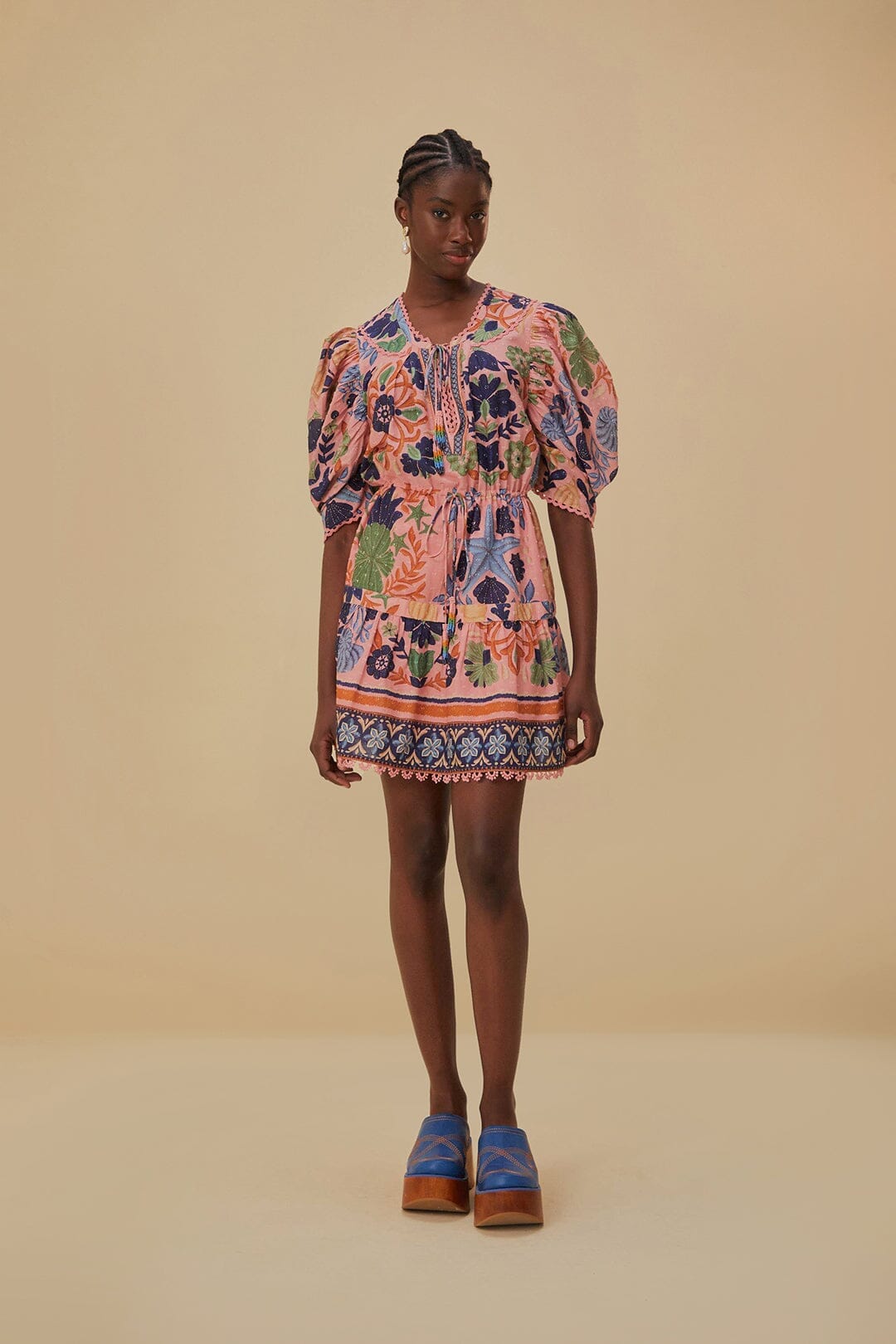 farm rio pink seashell tapestry midi dress Farm Rio New Anthropologie Seashell Tapestry Midi Dress Pink Size L NWT