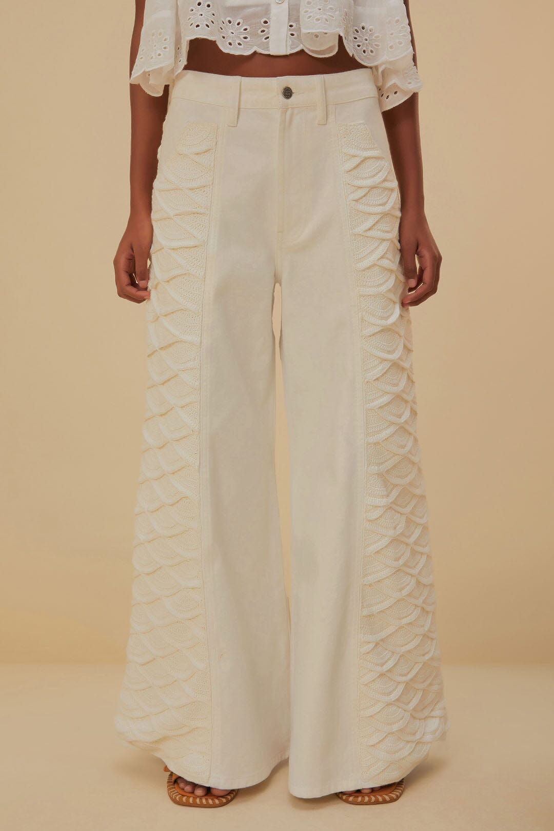 White Crochet Pants