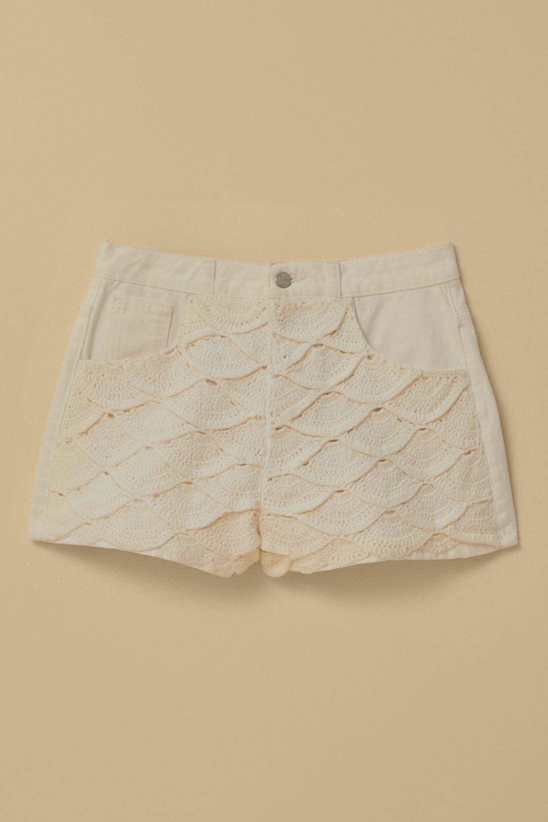 White Crochet Shorts