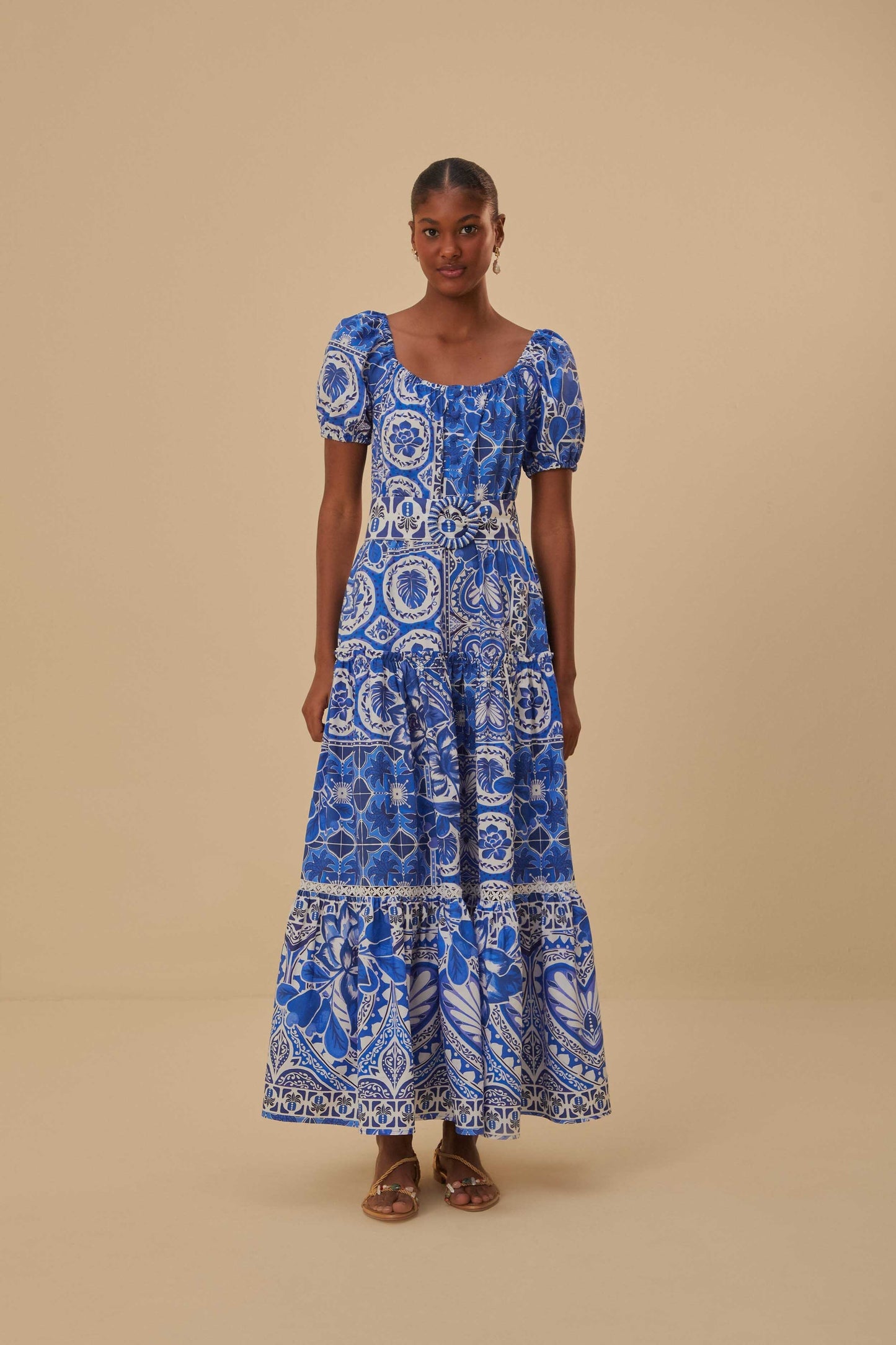 Blue Tile Dream Maxi Dress