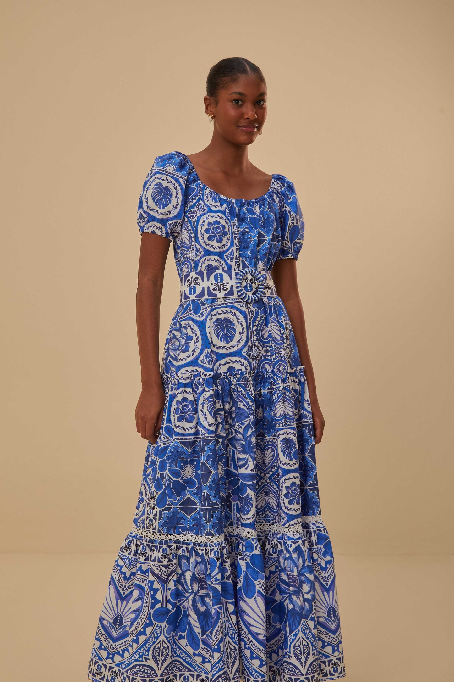 Blue Tile Dream Maxi Dress