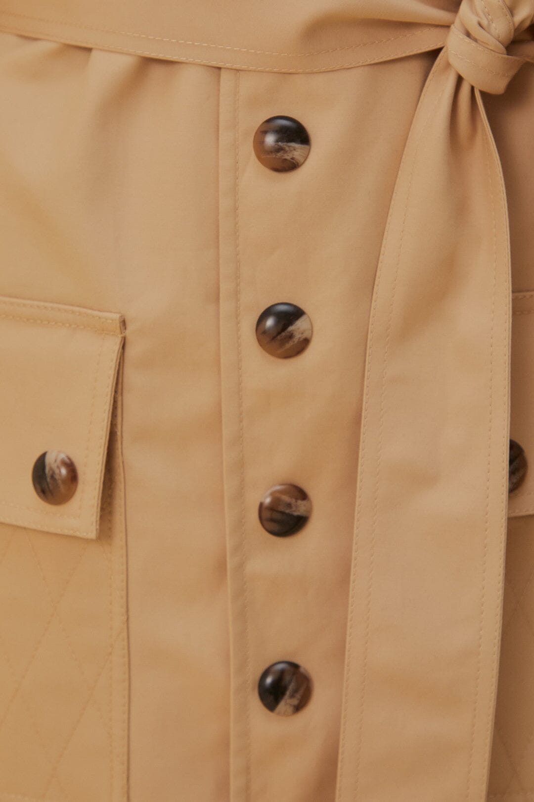 Pockets Over Nude Trench Coat