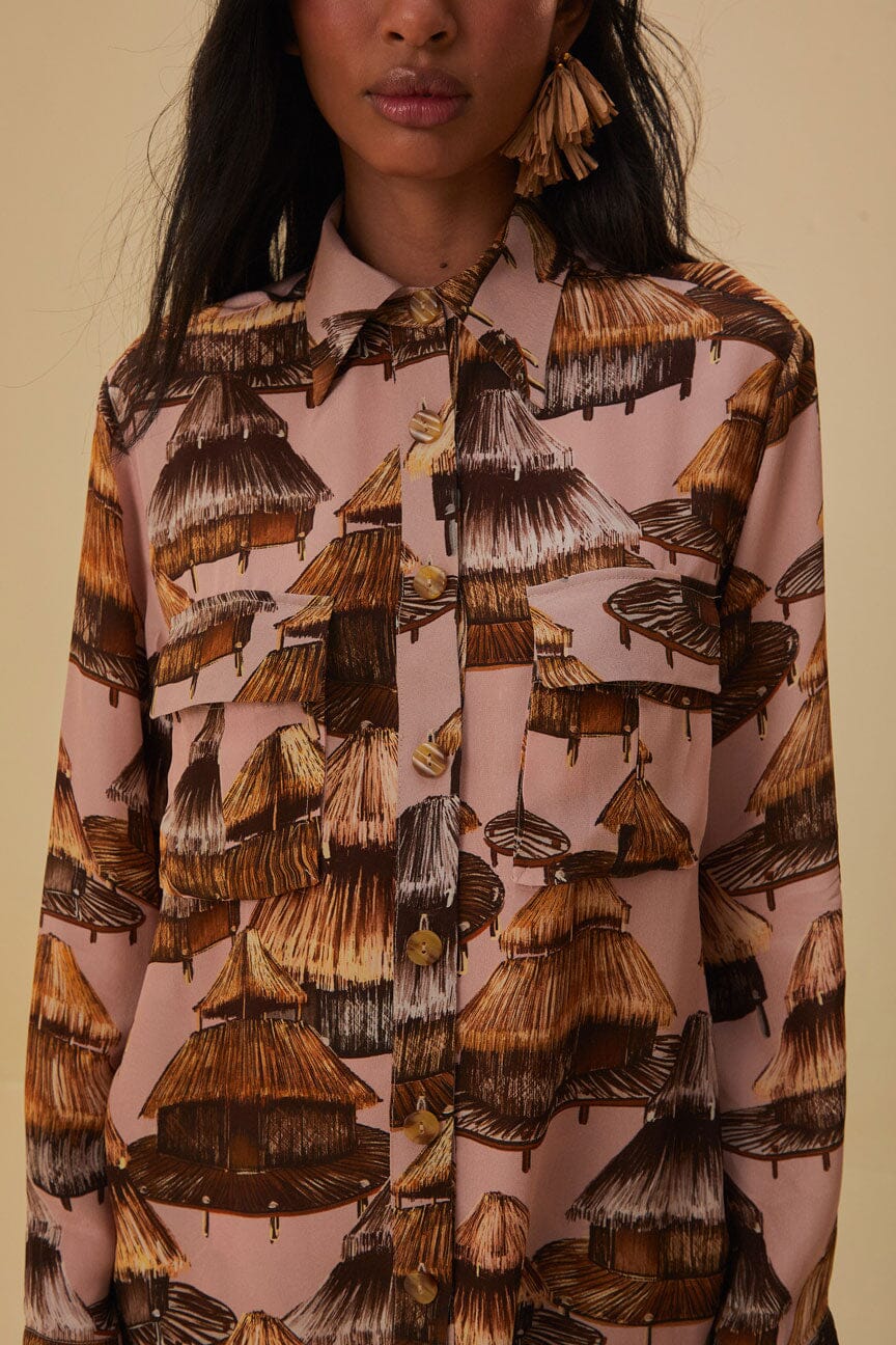 Shuhu Beige Cargo Shirt