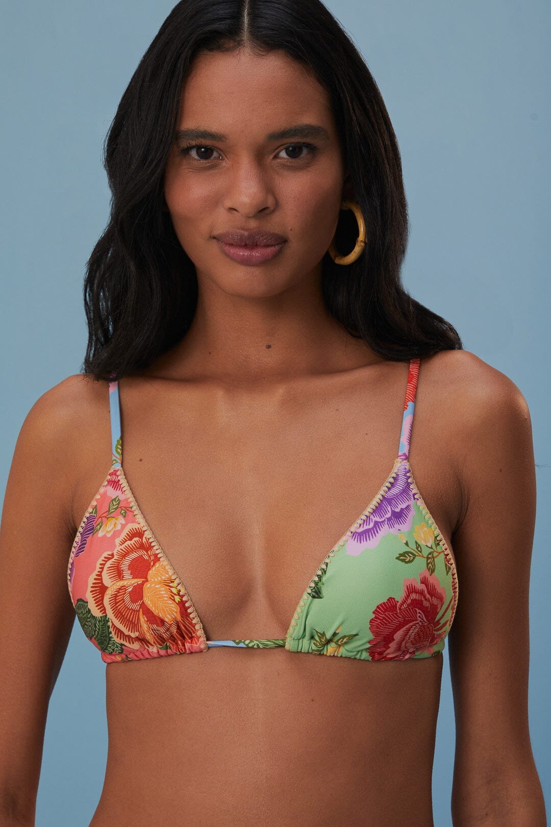 Flower Scarves Side Tie Bikini Top