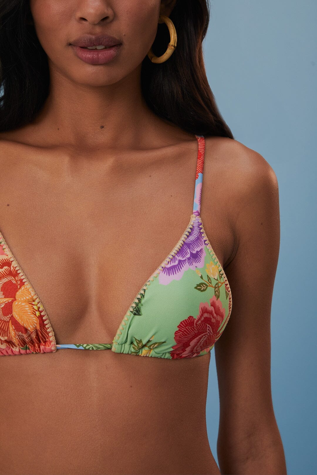 Flower Scarves Side Tie Bikini Top