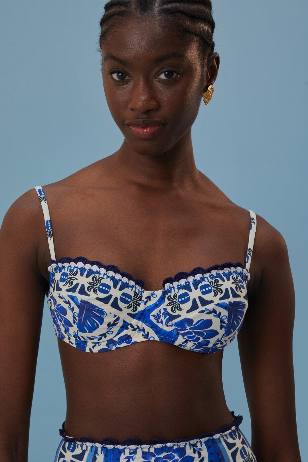 Blue Tile Dream Bikini Top