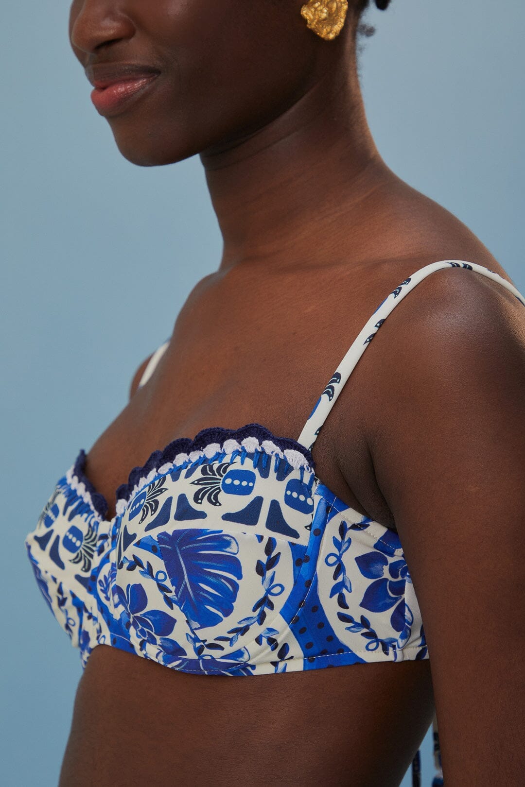 Blue Tile Dream Bikini Top