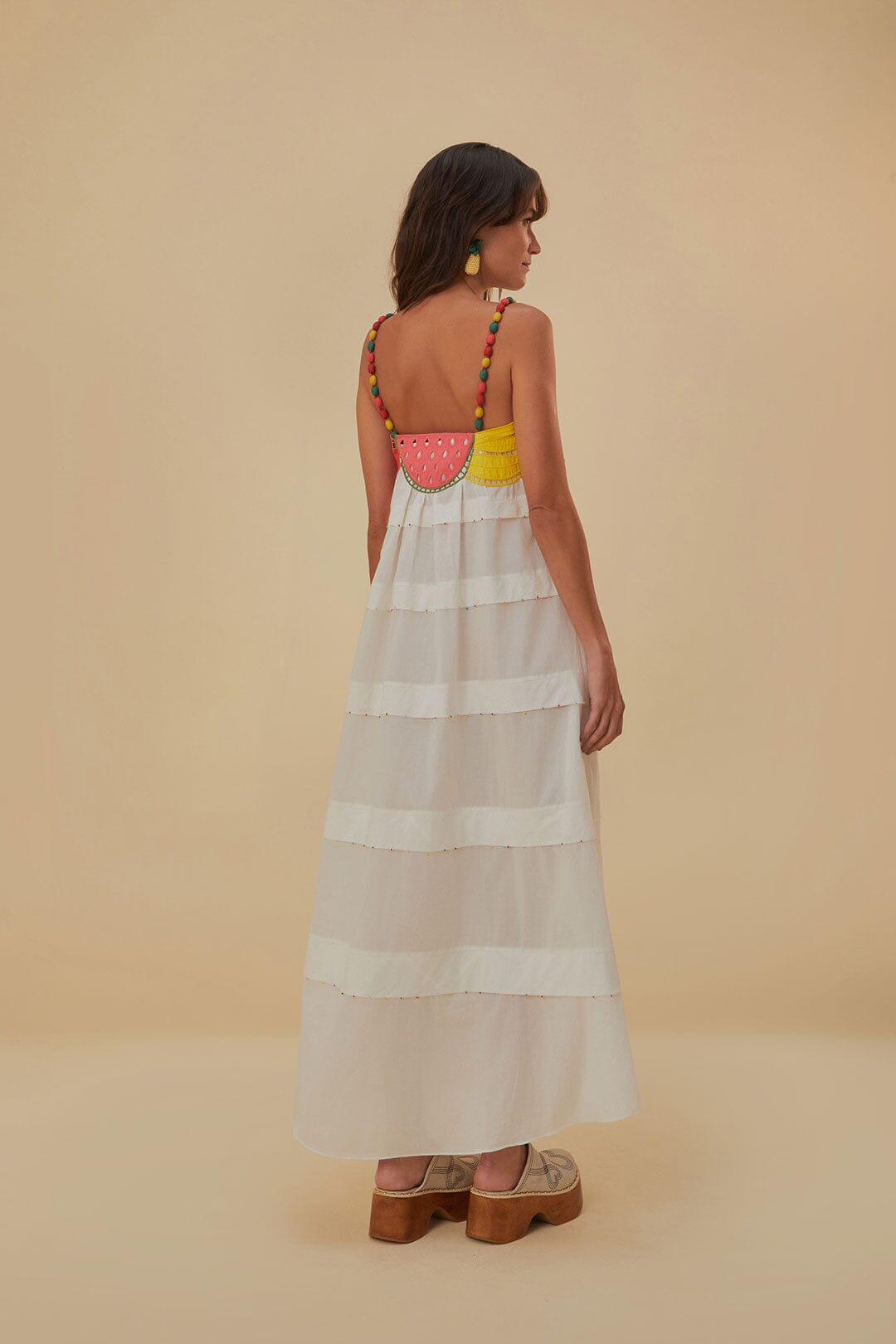 Off-White Fruits Richelieu Sleeveless Maxi Dress