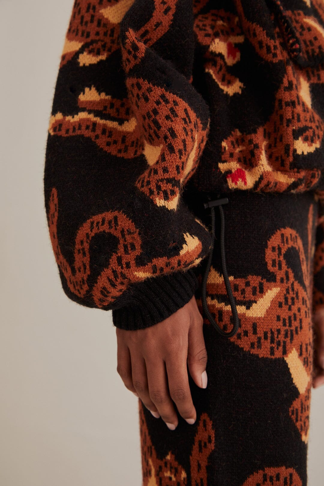 Black Leopards Knit Jacket