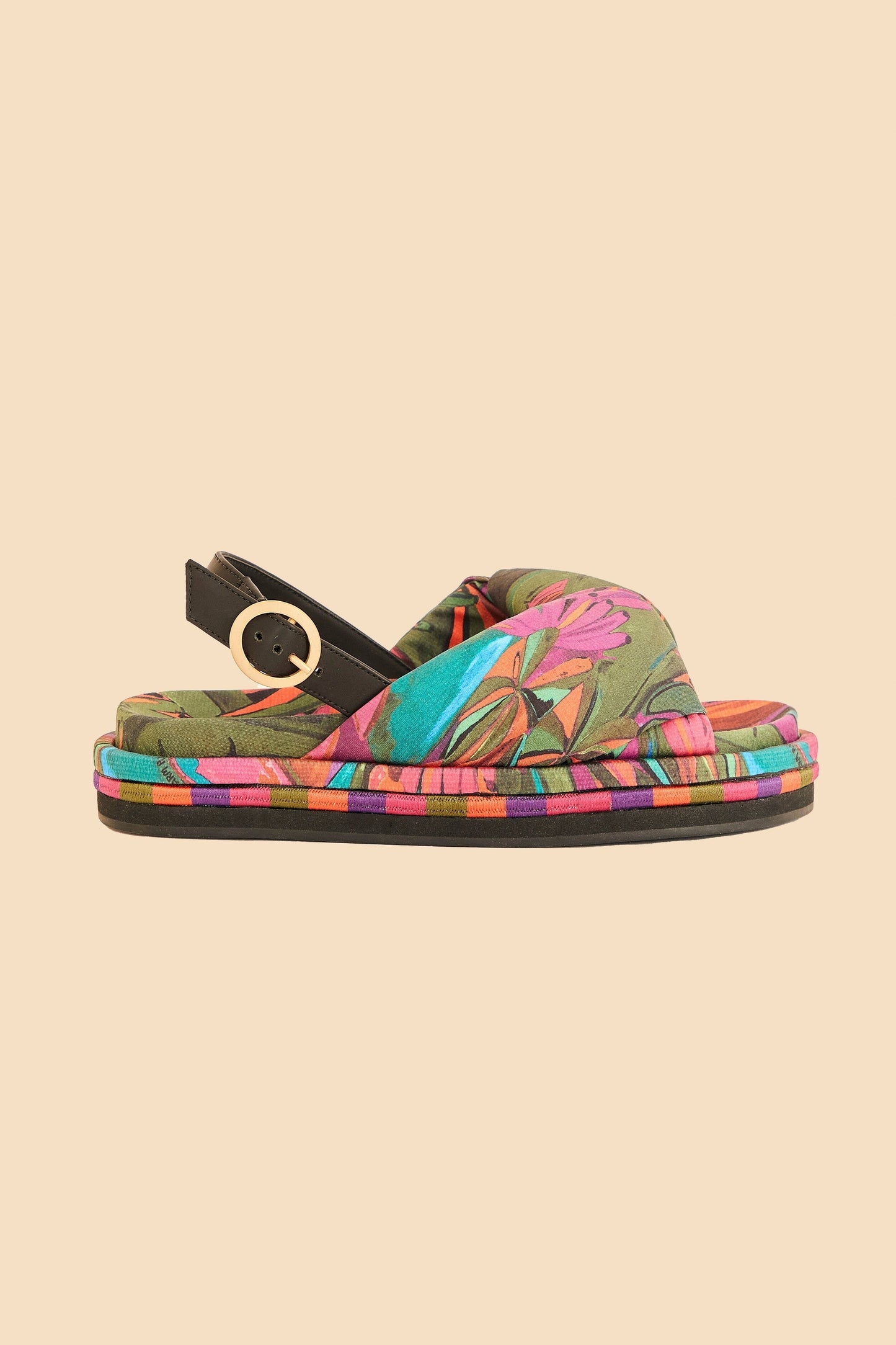 Banana Leaves Puffy Flat Sandal