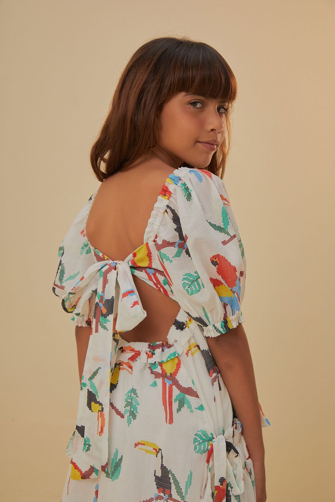 Pink Stitched Birds Kids Dress – FARM Rio Pink Stitched Birds Kids Dress – FARM Rio