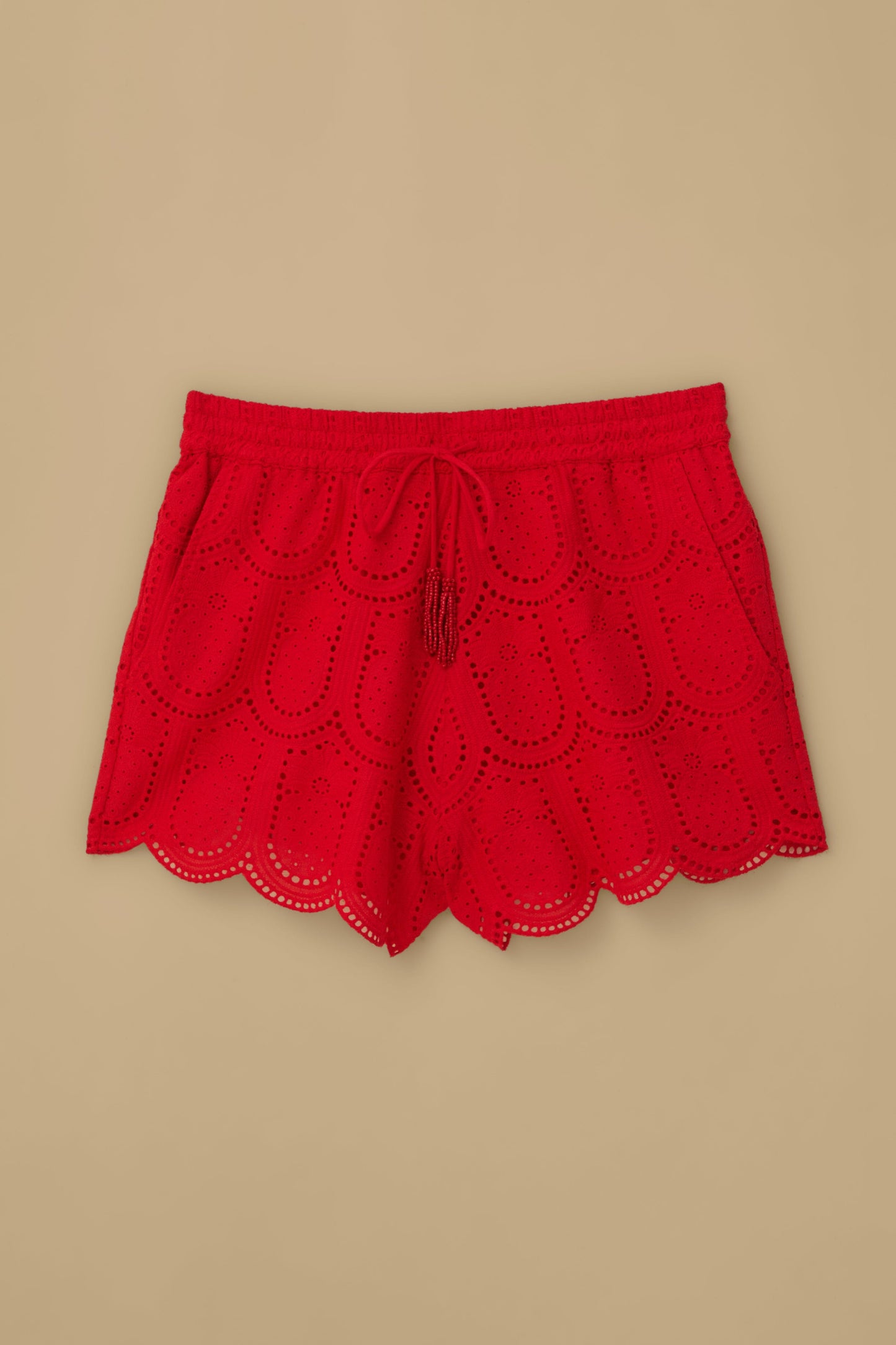 Red Pineapple Eyelet Shorts